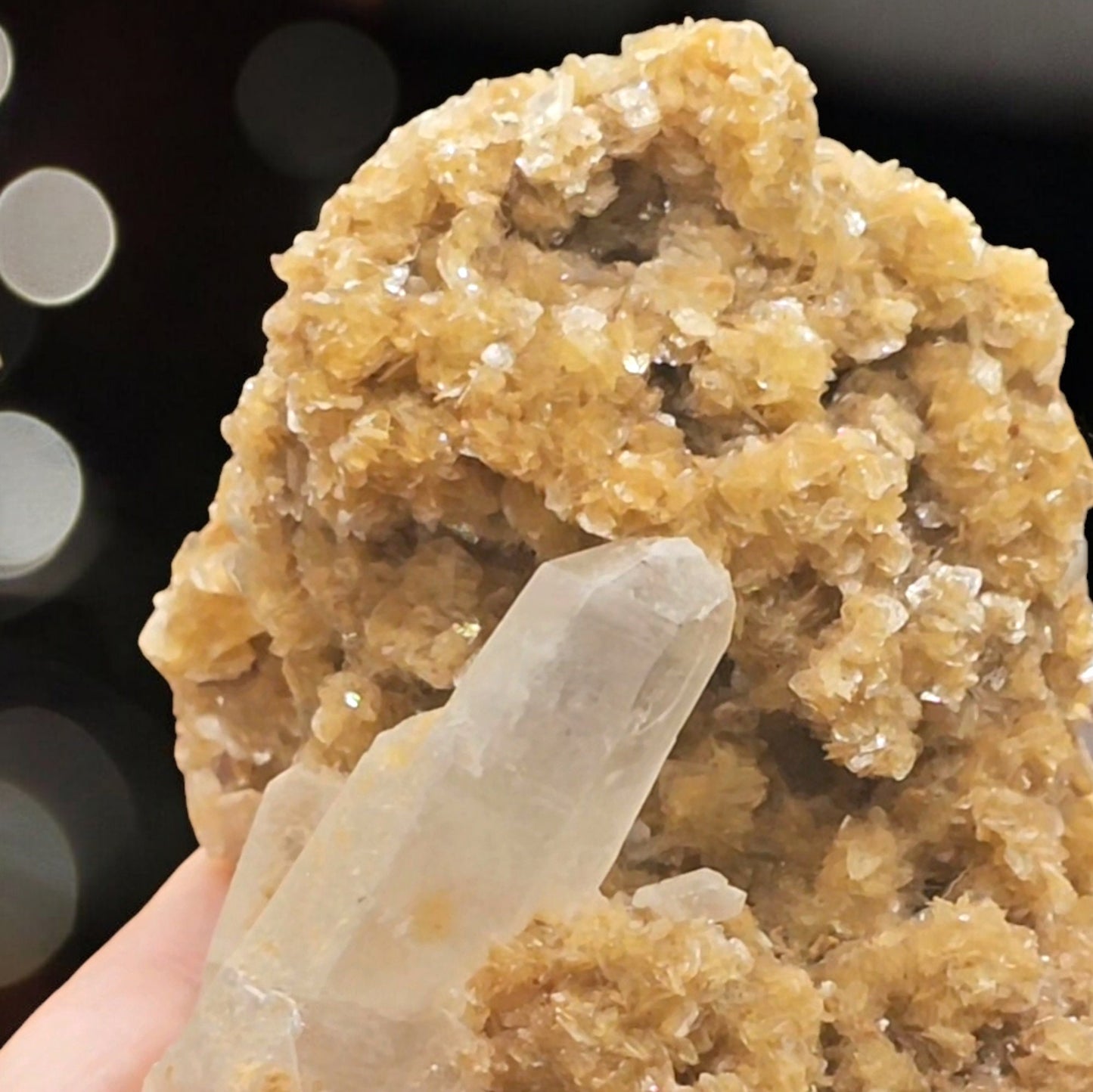 Crystallized Golden Mica Cluster w Quartz