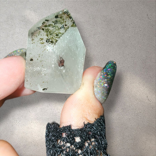 Messina Mine Polished Quartz Tower w Epidote Inclusion & Hematite