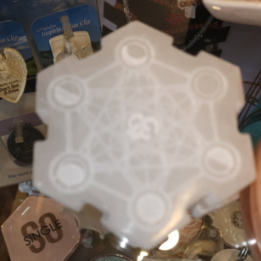 Etched Selenite Hexagram